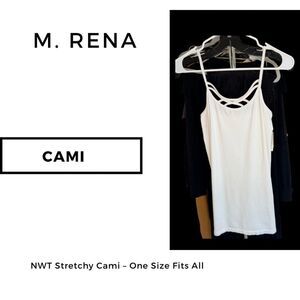 NWT M. RENA Cami. White, Stretchy, Strap neck line